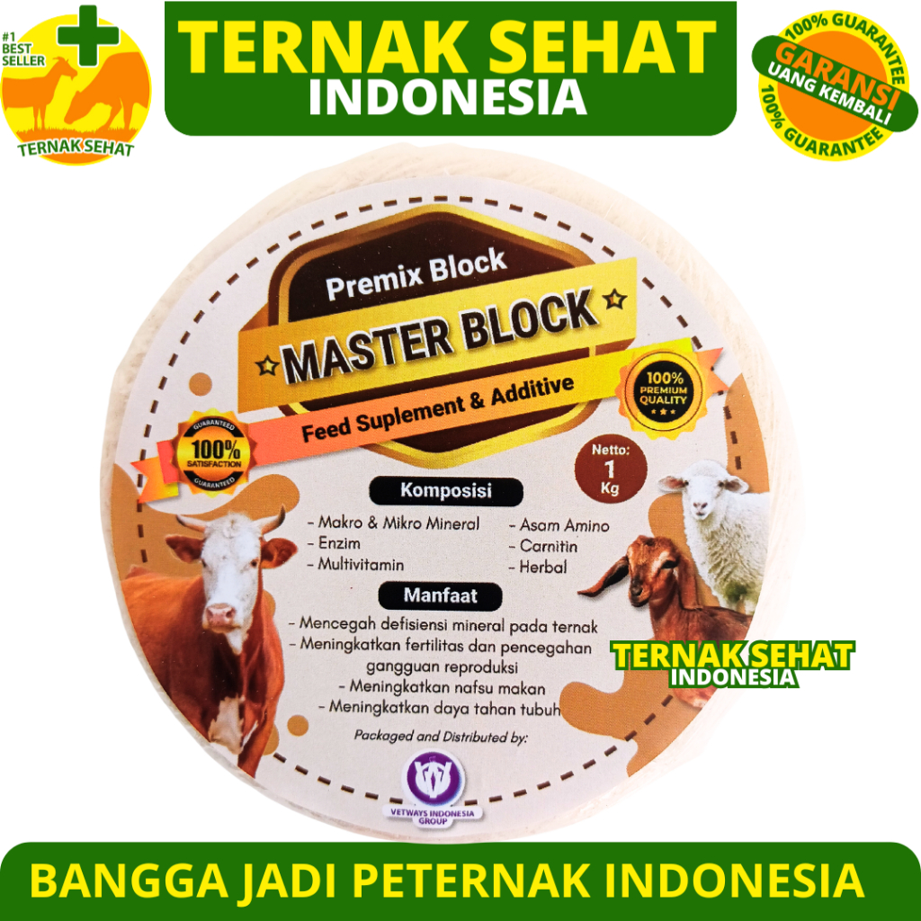 Jual MASTER BLOK 1 KG - Mineral Blok Kambing Mineral Blok Domba Mineral ...