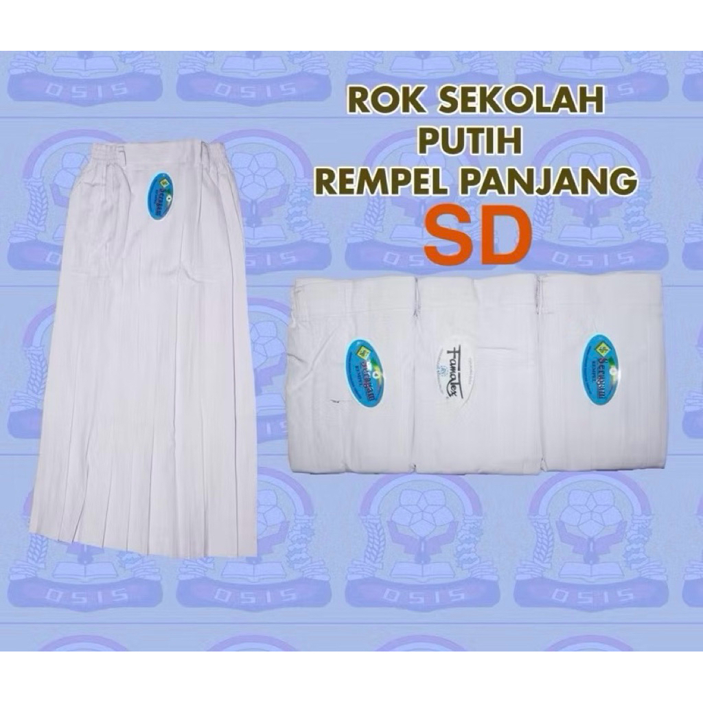 Jual Rok Sekolah Panjang Rempel PUTIH SD ( MERK BULLOVA DAN SERAGAM ...