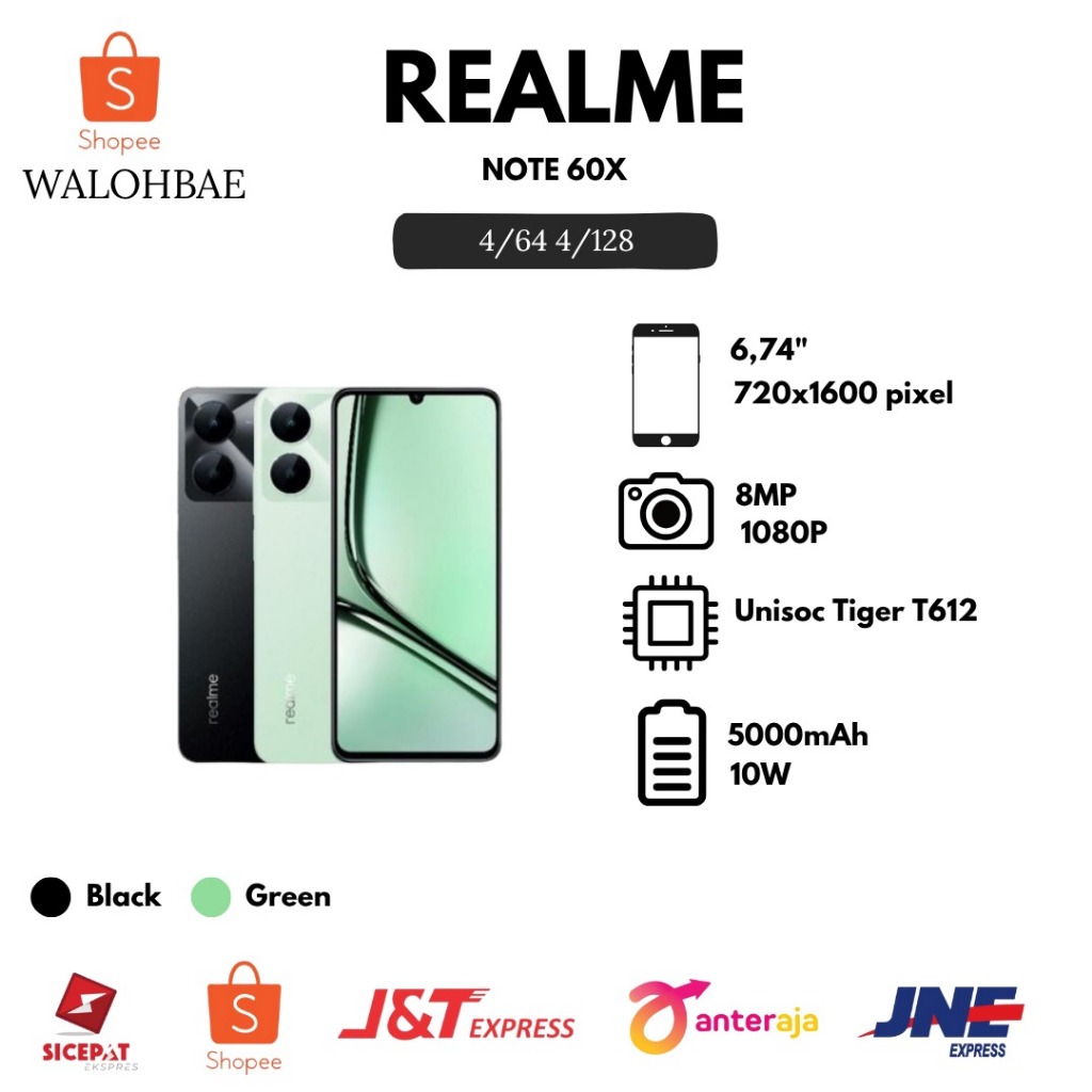 Jual Realme Note 60x 4/64 4/128 GB Garansi Resmi Indonesia | Shopee ...