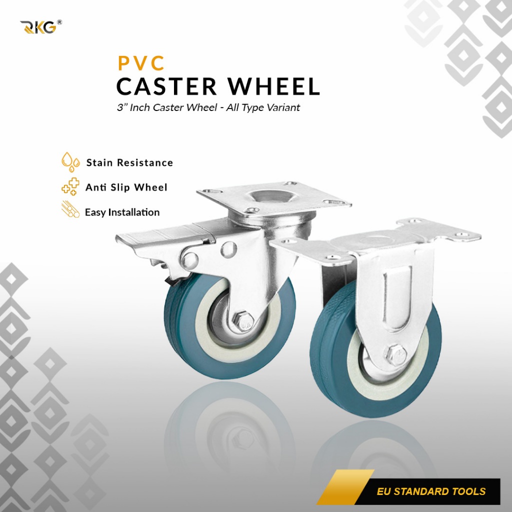 Jual Roda Caster PVC Troli 3 Inch Furnitur Rak Serbaguna Industrial ...