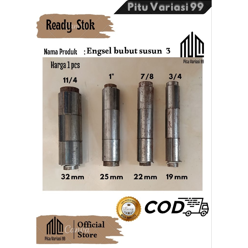 Jual ENGSEL BUBUT SUSUN 3 UKURAN 1 1/4 INCH | Shopee Indonesia