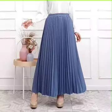 Rok Plisket Warna Mayung Flowly Rok Simpel All Size Untuk BB 39 90 Kg Bahan Koshibo Grade A