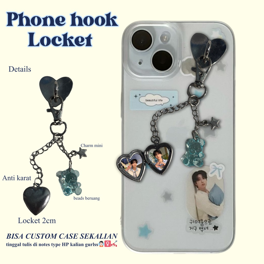 Jual [free custom] PHONE HOOK LOCKET PHOTO | Shopee Indonesia