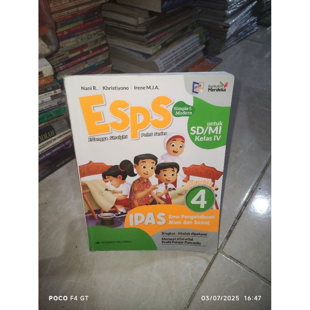 Jual BUKU ESPS IPAS ilmu pengetahuan alam dan sosial untuk KLS 4 SD MI ...
