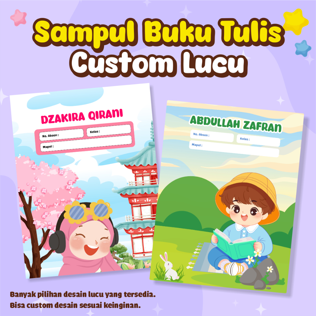 Jual [TANPA PO] SAMPUL BUKU CUSTOM LUCU - BANYAK PILIHAN DESAIN - 1PACK ...