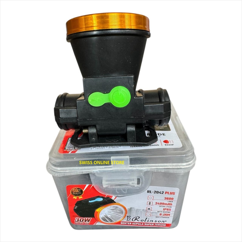 Jual SENTER KEPALA CAS ROLINSON RL-2042 PLUS LED 30W - TAHAN LAMA ...