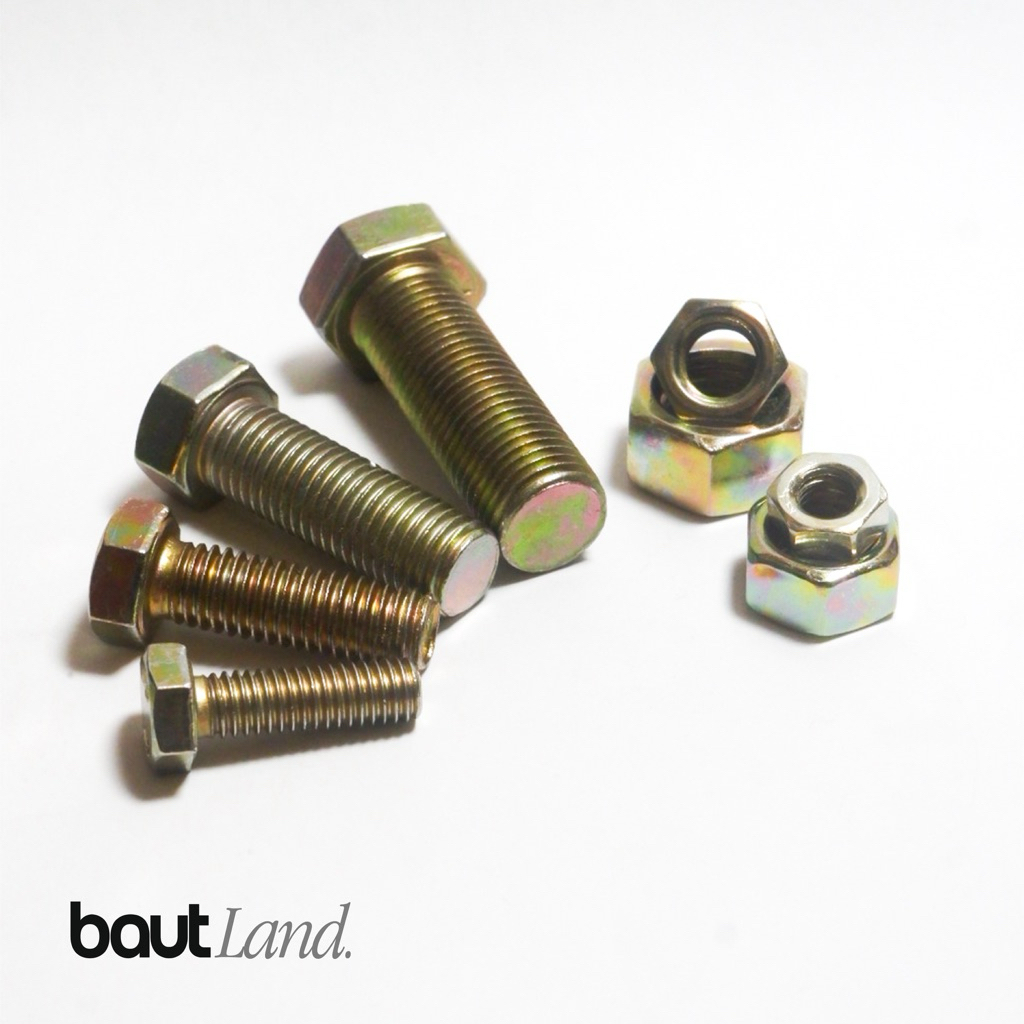 Jual Baut Mur Hex Kuning M6x40 (4cm) Drat 10 Bahan BESI | Shopee Indonesia