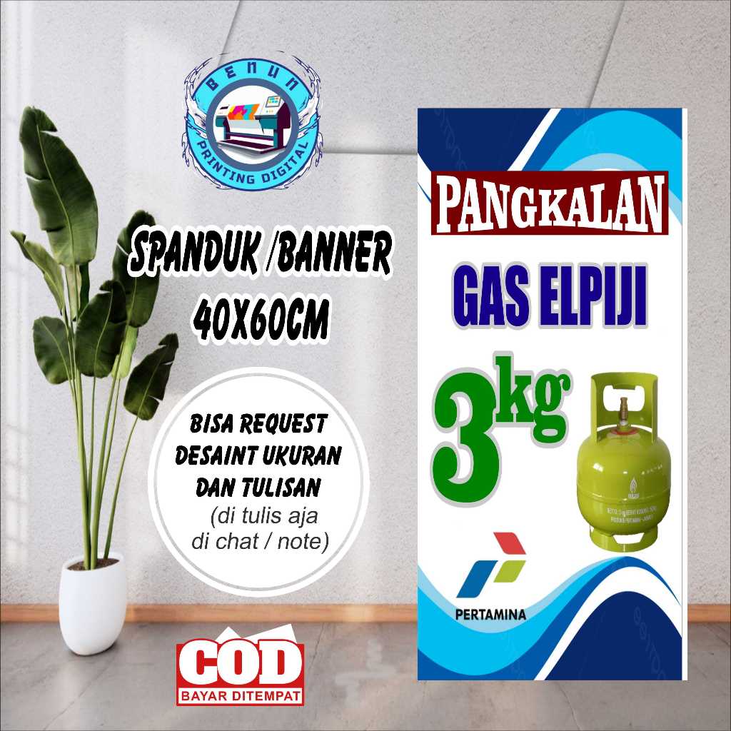 Jual Spanduk Banner 40x60 Pangkalan Gas Elpiji Simpel Bisa Request ...