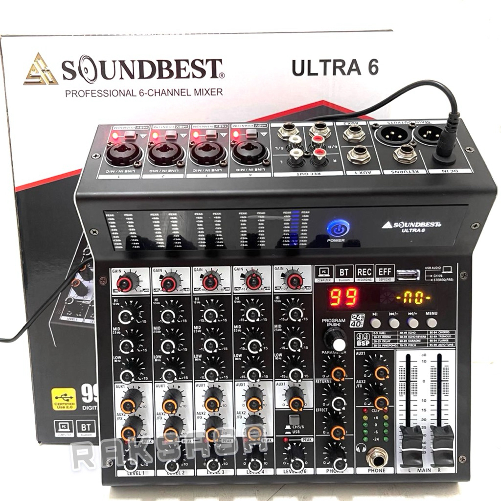Jual mixer soundbest ultra6 original 6 channel 99 dsp bluetooth ultra 6 ...