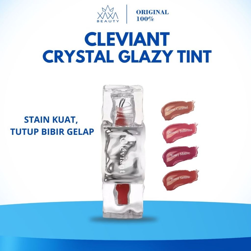 Jual CLEVIANT - Liptint Crystal Glazy Tint Cover Bibir Gelap | Lip ...