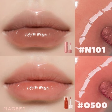 MAGEFY 2 IN 1 Glossy Lipstick Set Waterproof Long Lasting Silk Riasan Bibir Velvet Lip Gloss