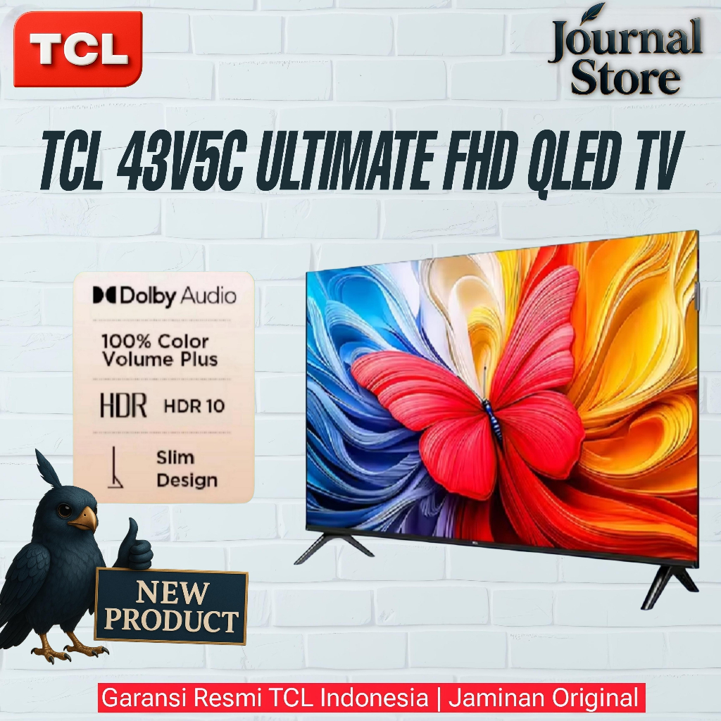 Jual Smart TCV Google TV QLED TV 43 inch 43V5C - 2K FHD - Bezel-less ...
