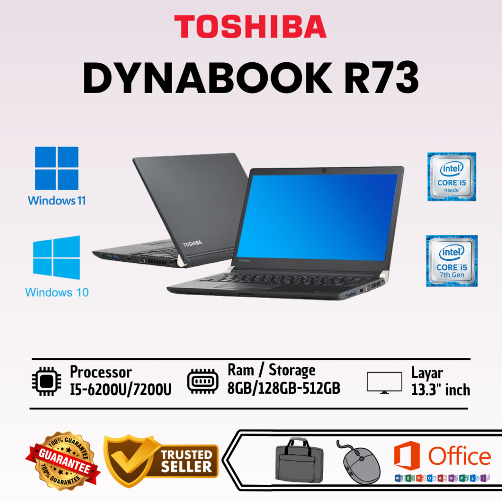 Jual Laptop Toshiba Dynabook R73 Intel Core i5 Gen 6/7 Ram 8GB SSD ...
