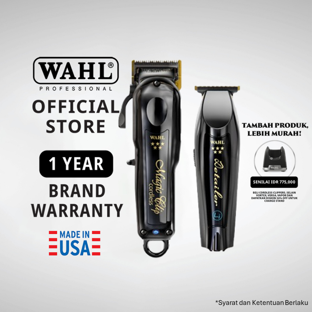 Wahl Star Midnight Black Barber Combo Clipper, Trimmer, Alat Cukur  Rambut Profesional, Alat Cukur Rambut, Mesin Potong Rambut