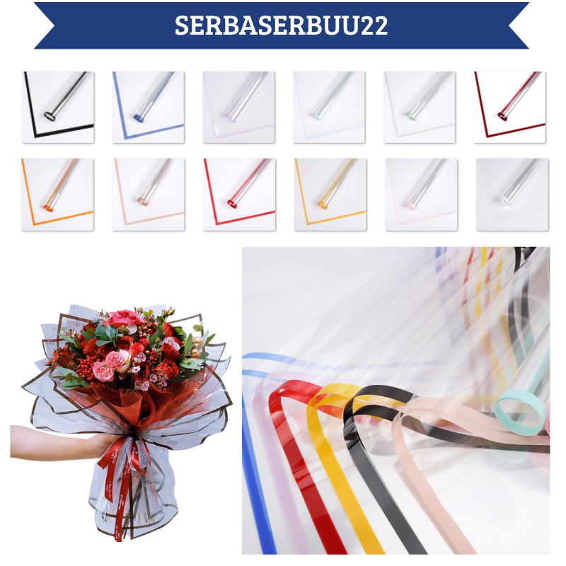 Jual 20 LEMBAR Kertas Buket Bunga Transparant Line Color Flower ...