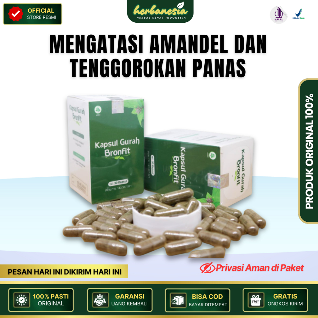 Jual Kapsul Gurah Bronfit Herbal – Obat Amandel & Panas Tenggorokan ...