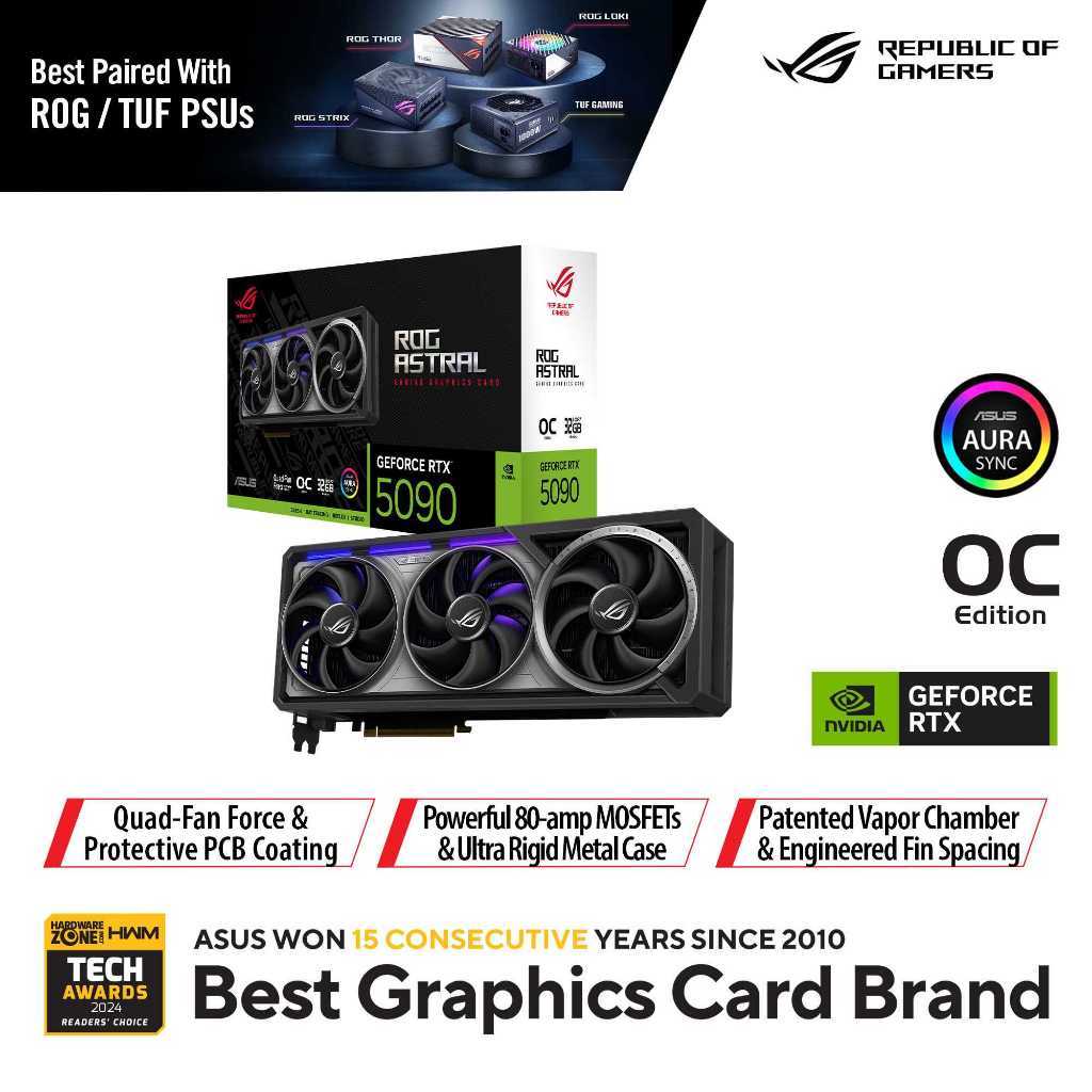 Jual ASUS ROG Astral GeForce RTX 5090 OC Edition Gaming Graphics Card ...