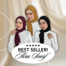 Radwah Aira Scarf Hijab Segi Empat Polos Voal Anti Air Hijab Segi Empat