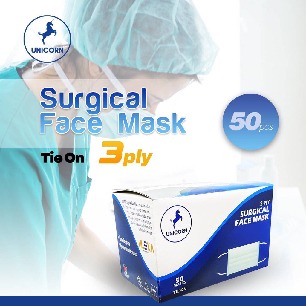 Jual masker surgical 3 ply (tipe tie on) | Shopee Indonesia