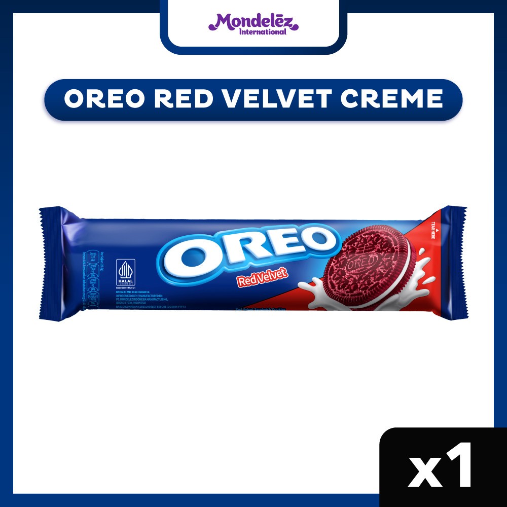Jual Oreo Red Velvet 105g, Biskuit Sandwich Red Velvet dengan Krim Rasa ...