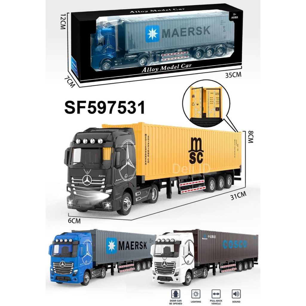 Jual Mainan Anak Miniatur Diecast Mobil Truck Truk Container Kontainer ...