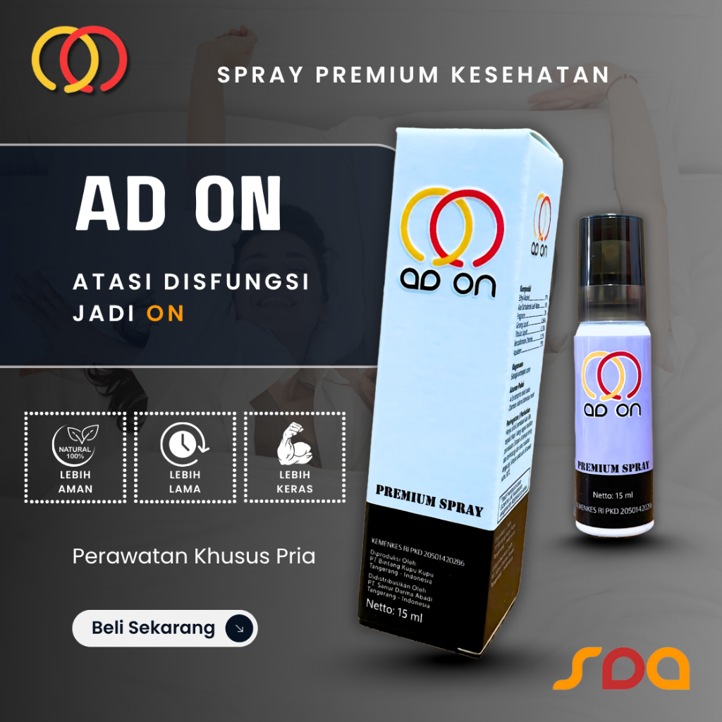 Jual AD ON Spray Premium Kesehatan / Spray Tahan Lama Tidak Kebas Untuk ...