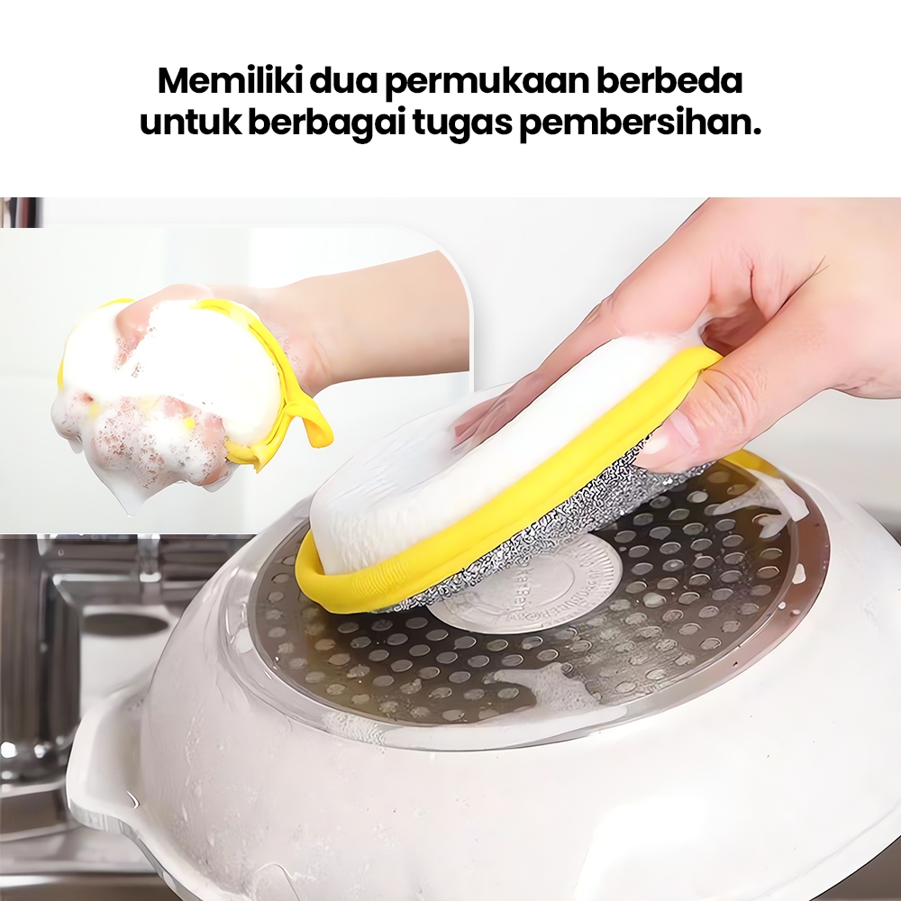 Jual Spons Cuci Piring Bulat Alat Gosok Dua Sisi Spong…