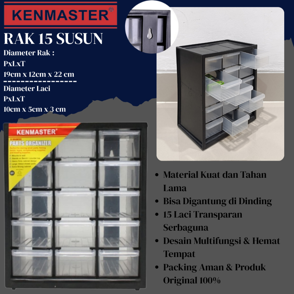 Jual Rak Susun Serbaguna Kotak Penyimpanan 15 Laci Plastik Susun Laci ...
