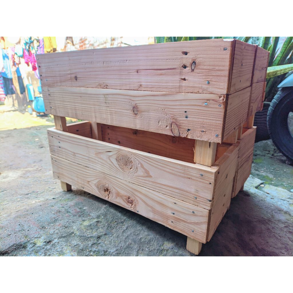Jual POT WOODEN BOX KAYU JATI BELANDA HIASAN RUMAH MEJA DEKORASI RUANG ...