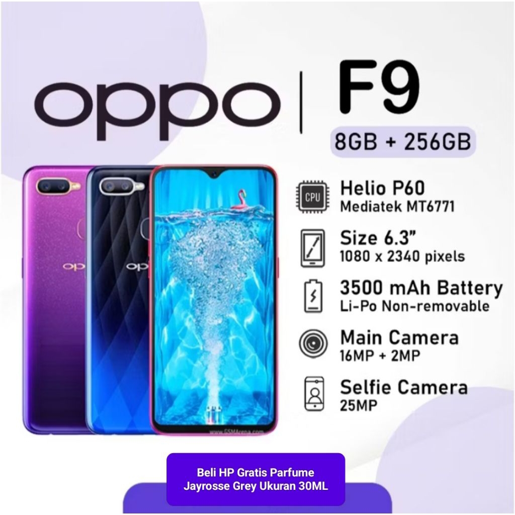 Oppo F9 4G Ram 4GB Rom 64GB HP Kekinian Hp Pria HP Wanita HP Gaming HP Viral HP Yg Di Sukai Masyarakat HP Sejuta Umat