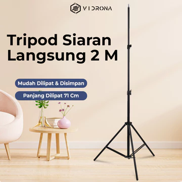 VIDRONA Paket Komplit Ringlight Dan Tripod Lampu Selfie 26cm Live Streaming Makeup Vlog