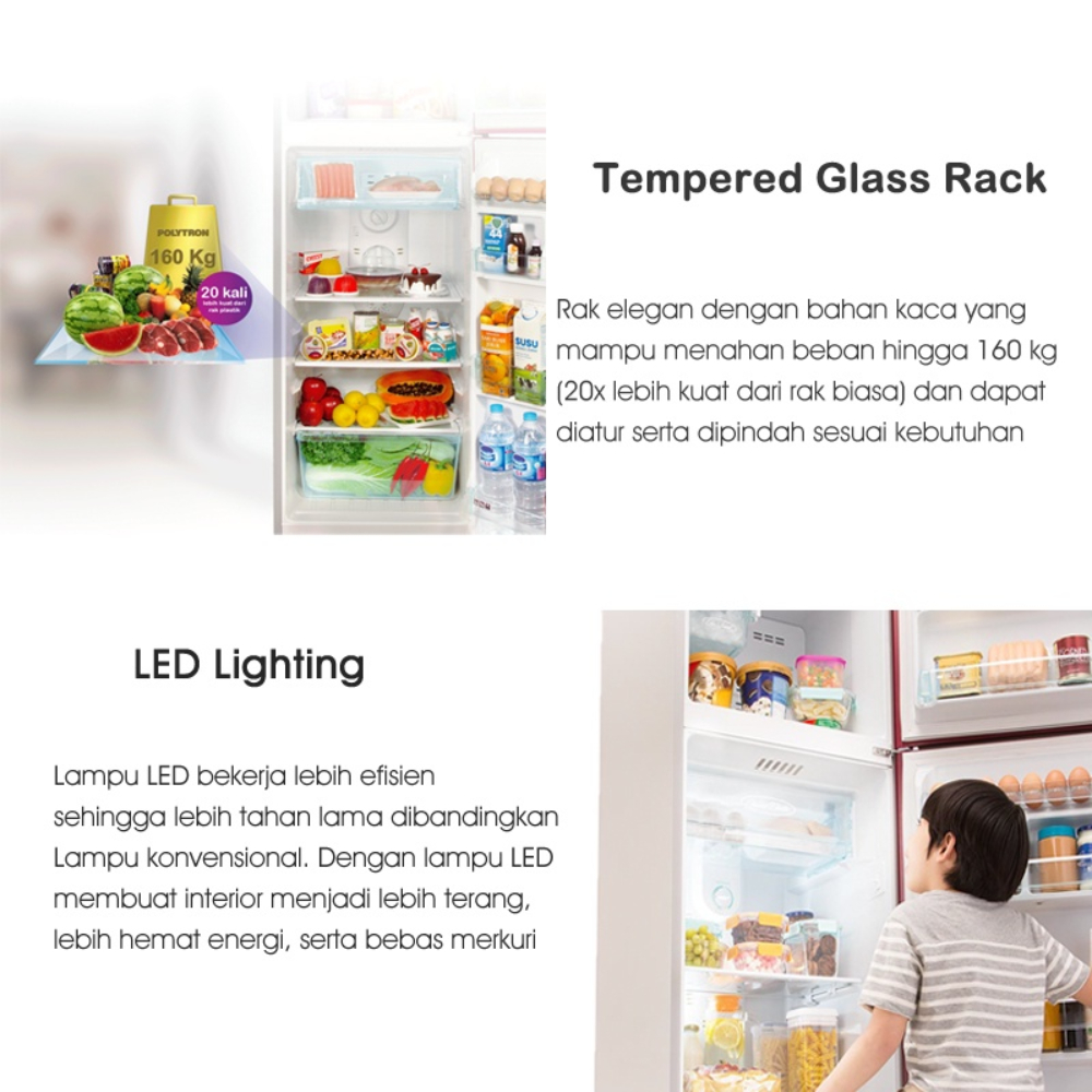 Jual KULKAS POLYTRON PRB-200 , PRB200 2 PINTU | Shopee Indonesia