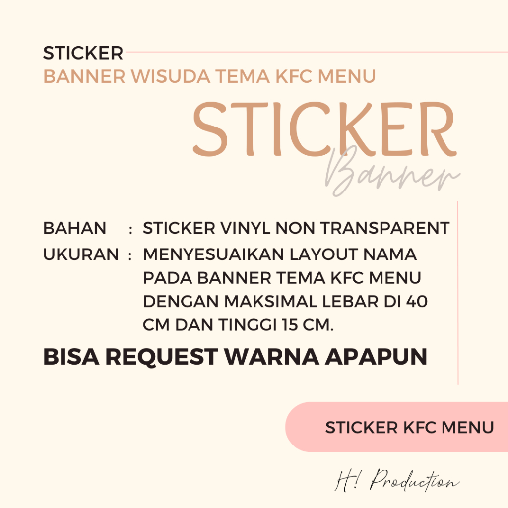 Jual STIKER MASIH DIGORENG | BANNER KFC | STIKER WISUDA | STICKER KFC ...