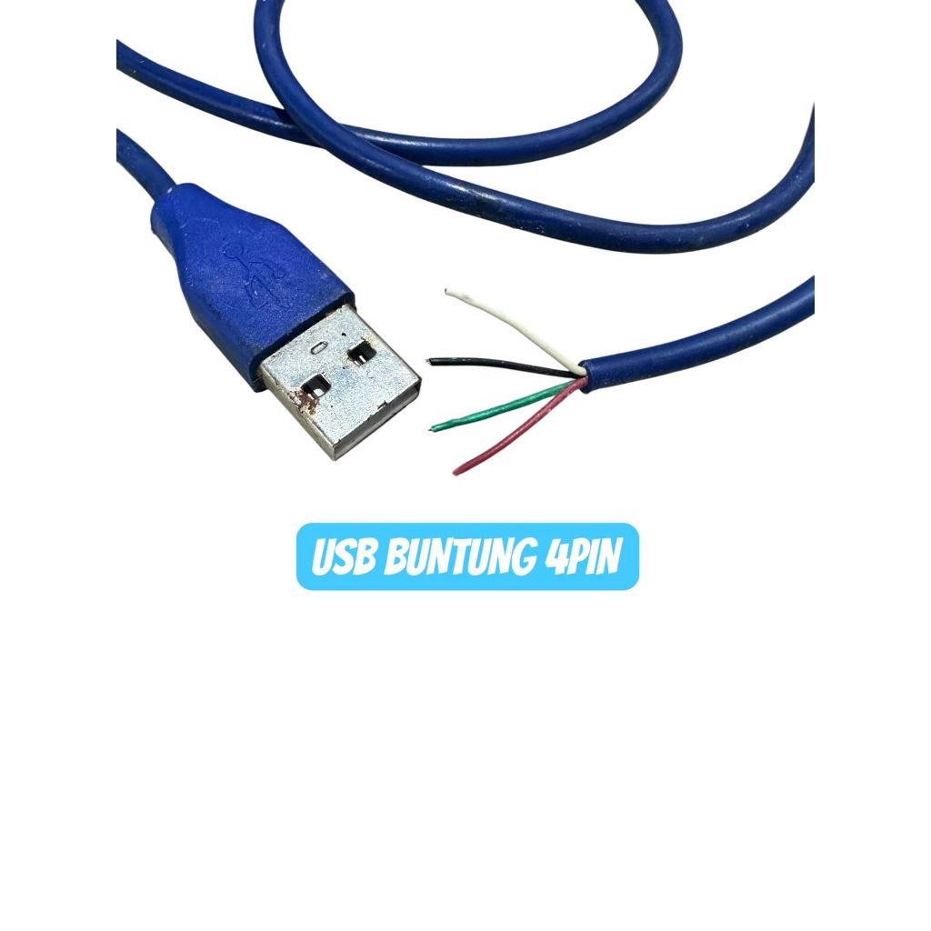 Jual KABEL USB BUNTUNG 3mm USB ISI 4 KABEL CAS KABEL ISI 4 WARNA BIRU ...