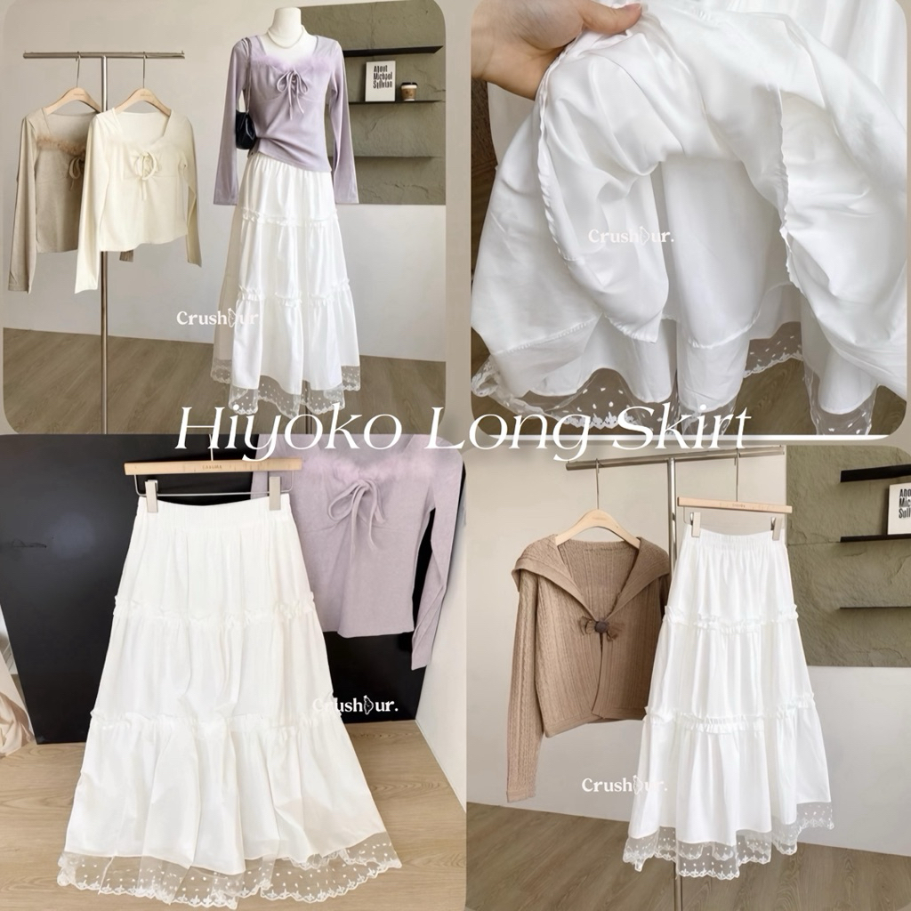Jual Crushour | Hiyoko Long Skort | Rok Celana Lace Korean Style Rok ...