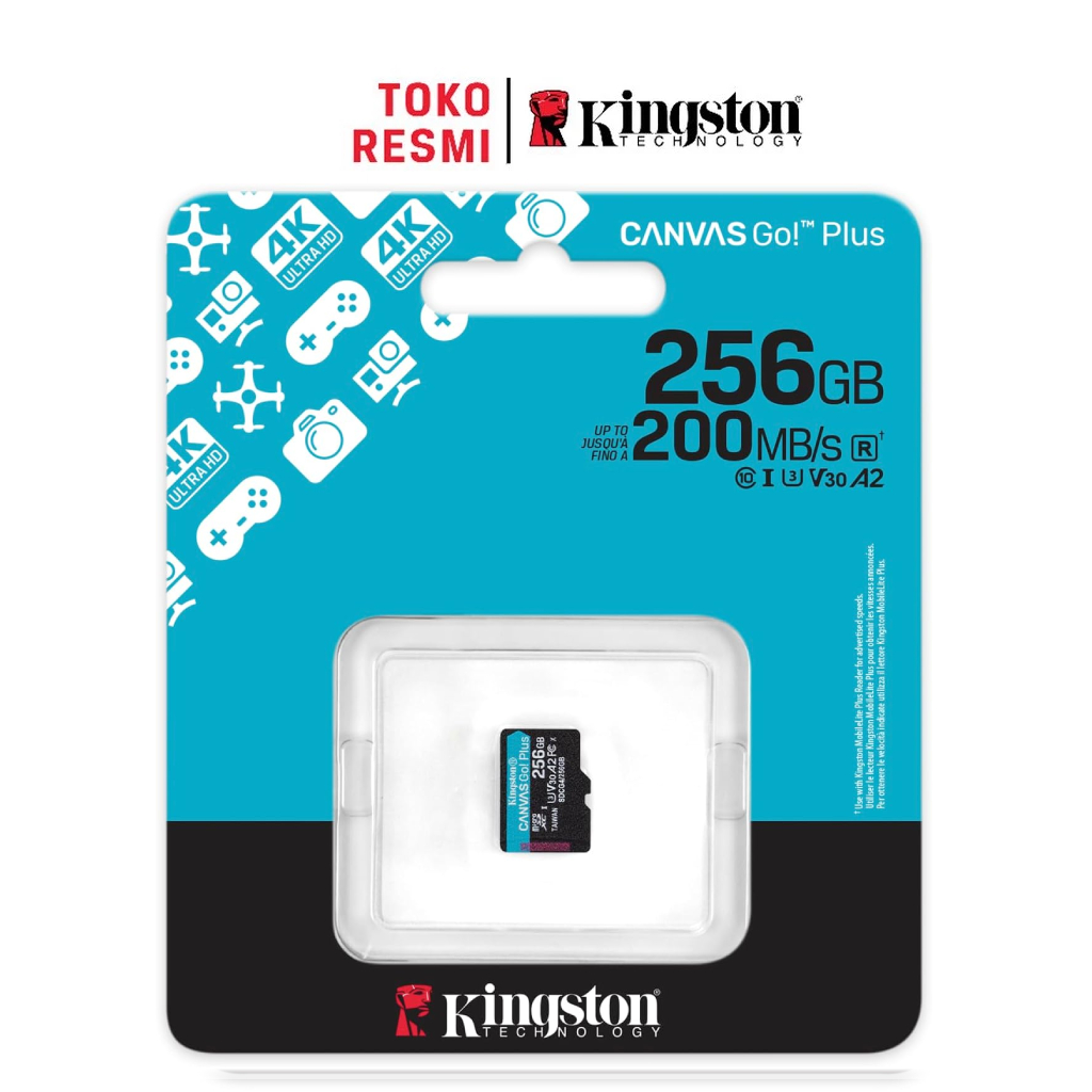 Kingston Canvas Go! Plus Class 10 microSD Card 256GB (SDCG4/256GBSP)