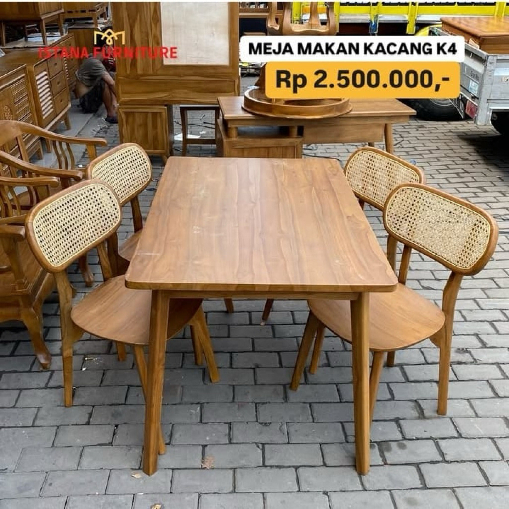 Jual MEJA MAKAN ROTAN JATI | Shopee Indonesia