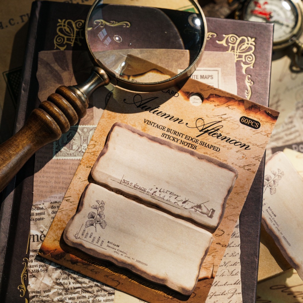 Jual [MAPLESOL] M21 Vintage BURN EDGE Sticky Notes, Burnt edge, Old ...