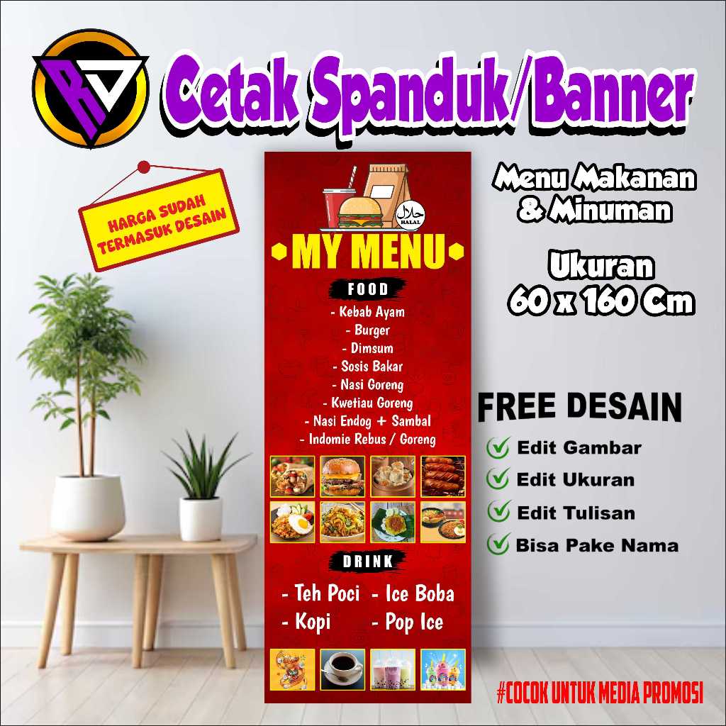 Jual SPANDUK BANNER MENU MAKANAN & MINUMAN | Shopee Indonesia