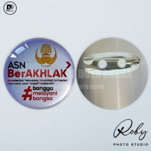 Jual (PIN RESIN) Pin ASN Berakhlak Pin Bross ASN KORPRI P3K Pegawai ...