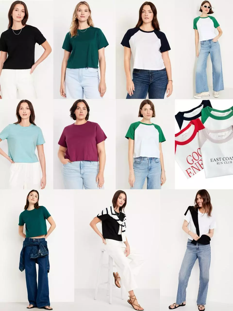 Kaos Adem Polos Lengan Pendek Wanita Semi-Crop OLN - 8241