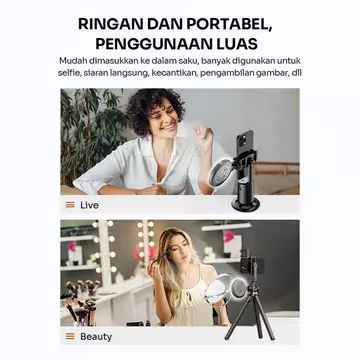 ROBOT RFL02 Lampu Selfie Ringlight Beauty Portable Fill In Light RGB With Gimbal Rotasi 360°