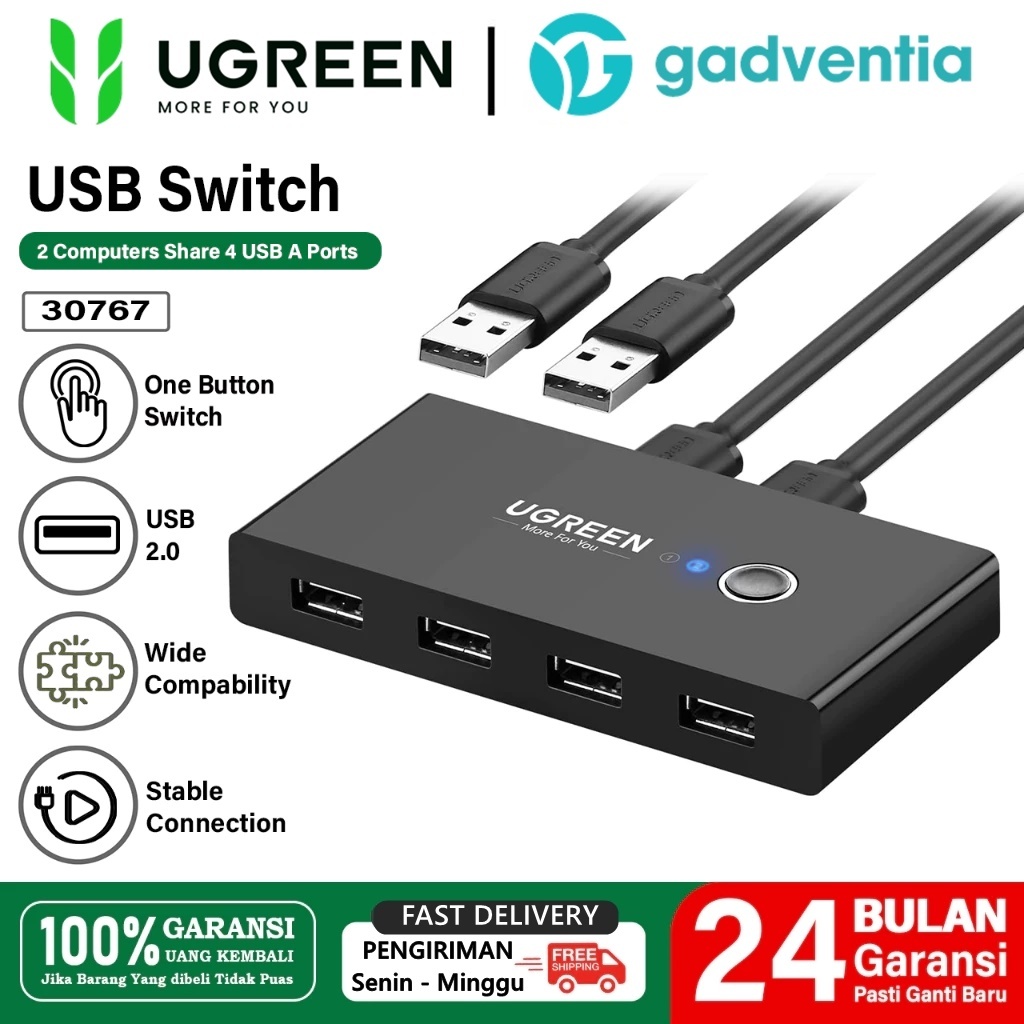 Jual UGREEN Adapter HUB PC 4 Port Sharing Switch Box USB 3.0 2.0 Stable ...