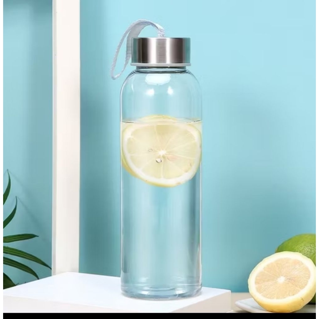 Jual Botol Air Minum simple sederhana 500ml botol air bening anti jatuh ...