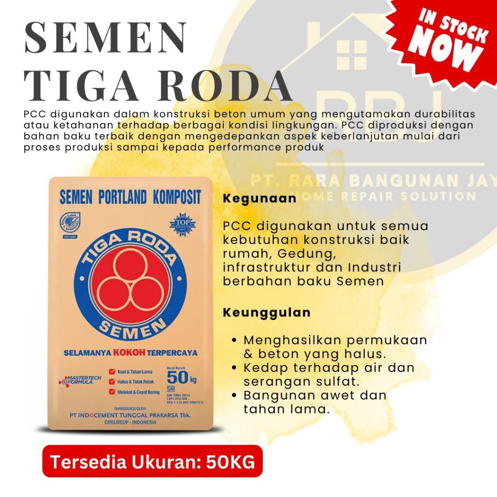 Jual Semen Tiga Roda 50 KG / 1 Sak | Shopee Indonesia