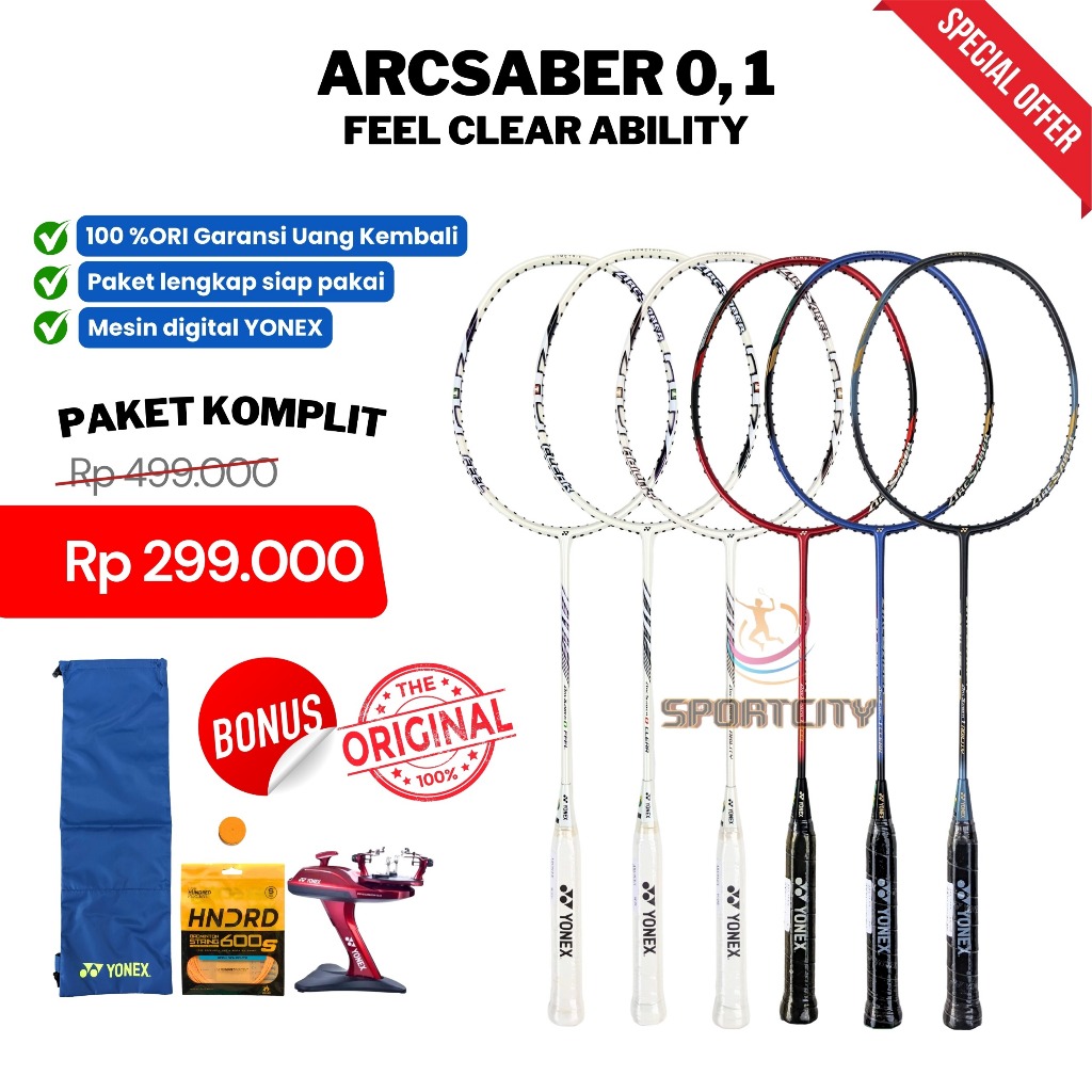 Jual Raket Badminton YONEX ARCSABER 0 ABILITY FEEL CELAR ARC SABER ...