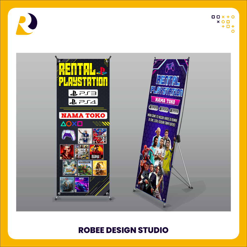 Jual Spanduk Banner Rental PS Playstation X Banner / Stand Banner ...