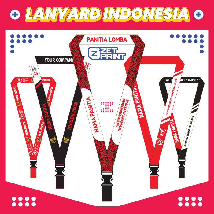 Lanyard Kemerdekaan Indonesia 17 Agustus Custom Merah Putih
