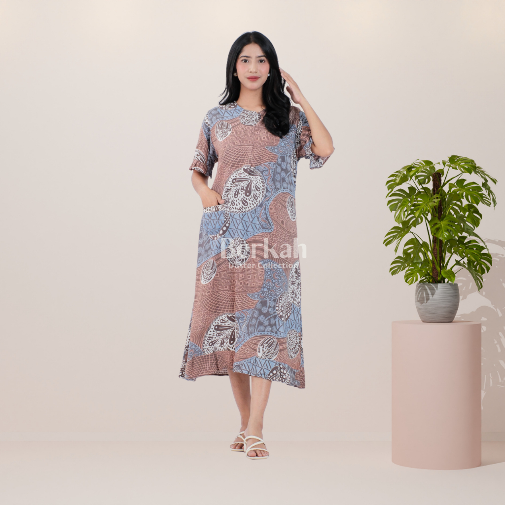Daster Batik Rayon Busui Motif Resleting Surya 9