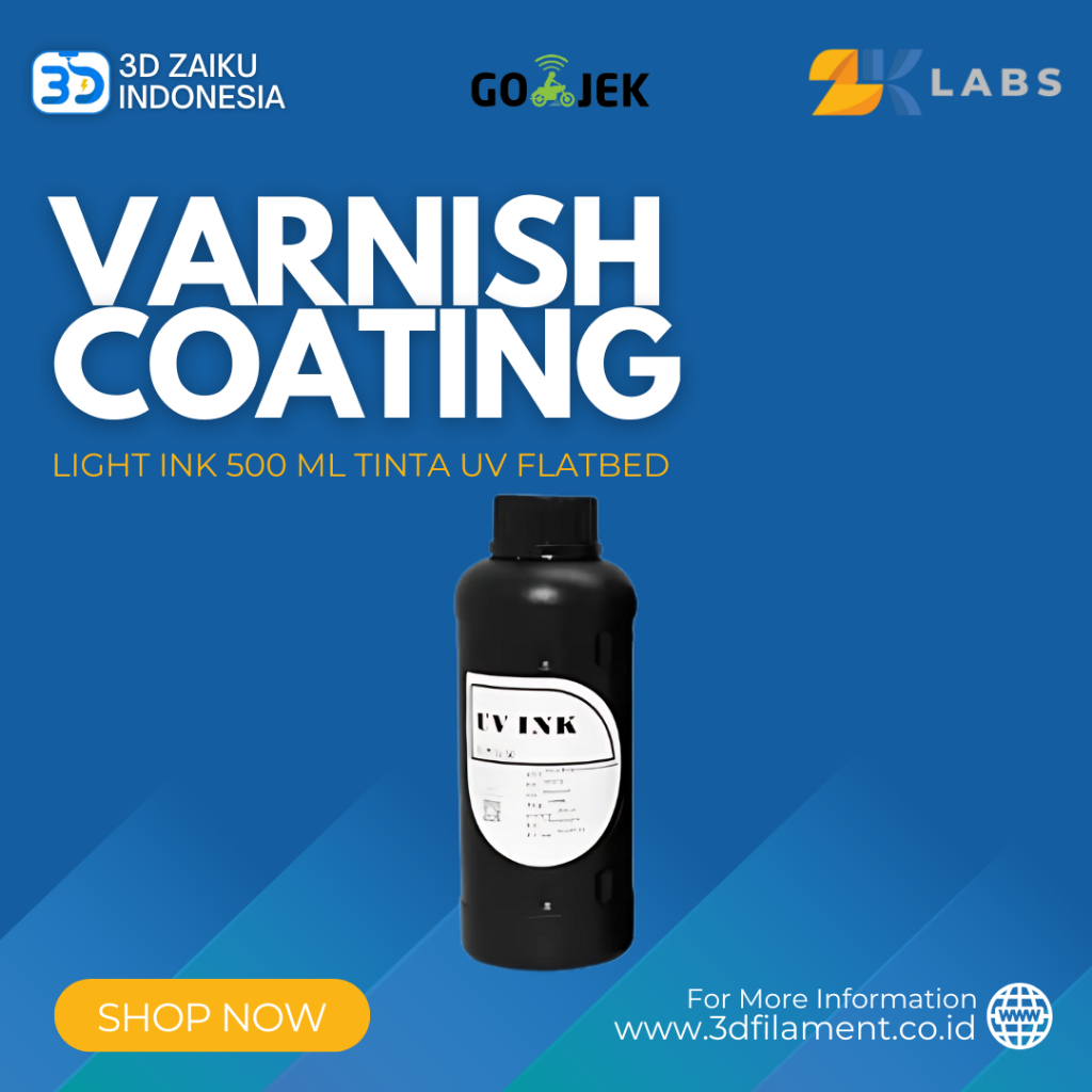 Jual ZKLabs UV Printer Varnish Coating LIght Ink 500 ML Tinta UV ...